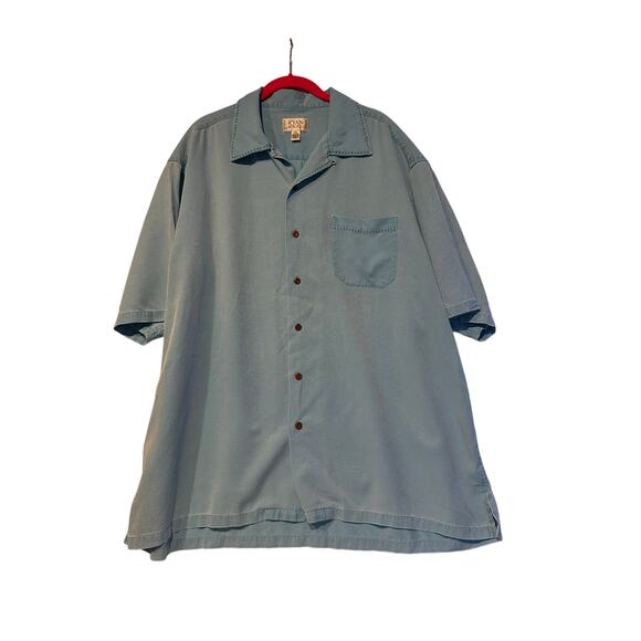 Ryan Michael Silk Blend Short Sleeve Button Up Shirt Size XXLarge Vintage Beach - Picture 1 of 7